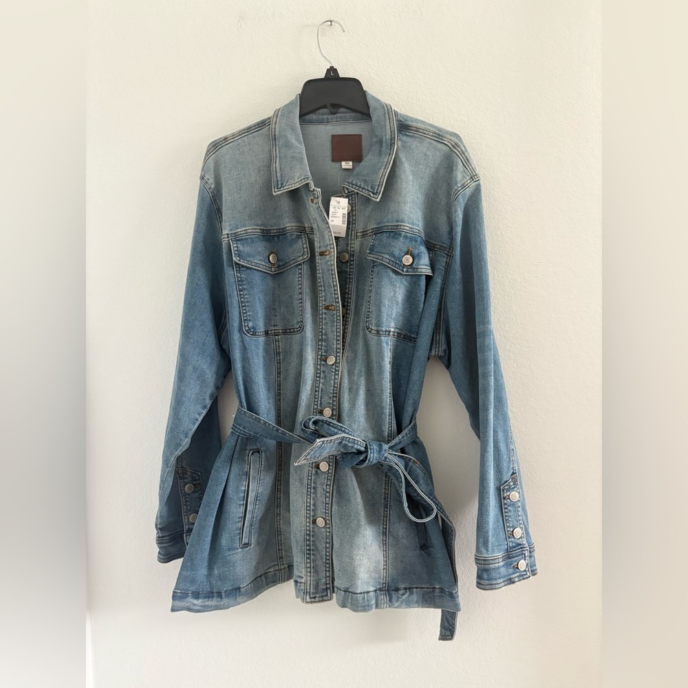 Maurices Belted Denim Trench Jacket NWT Womens 3X - Picture 2 of 10